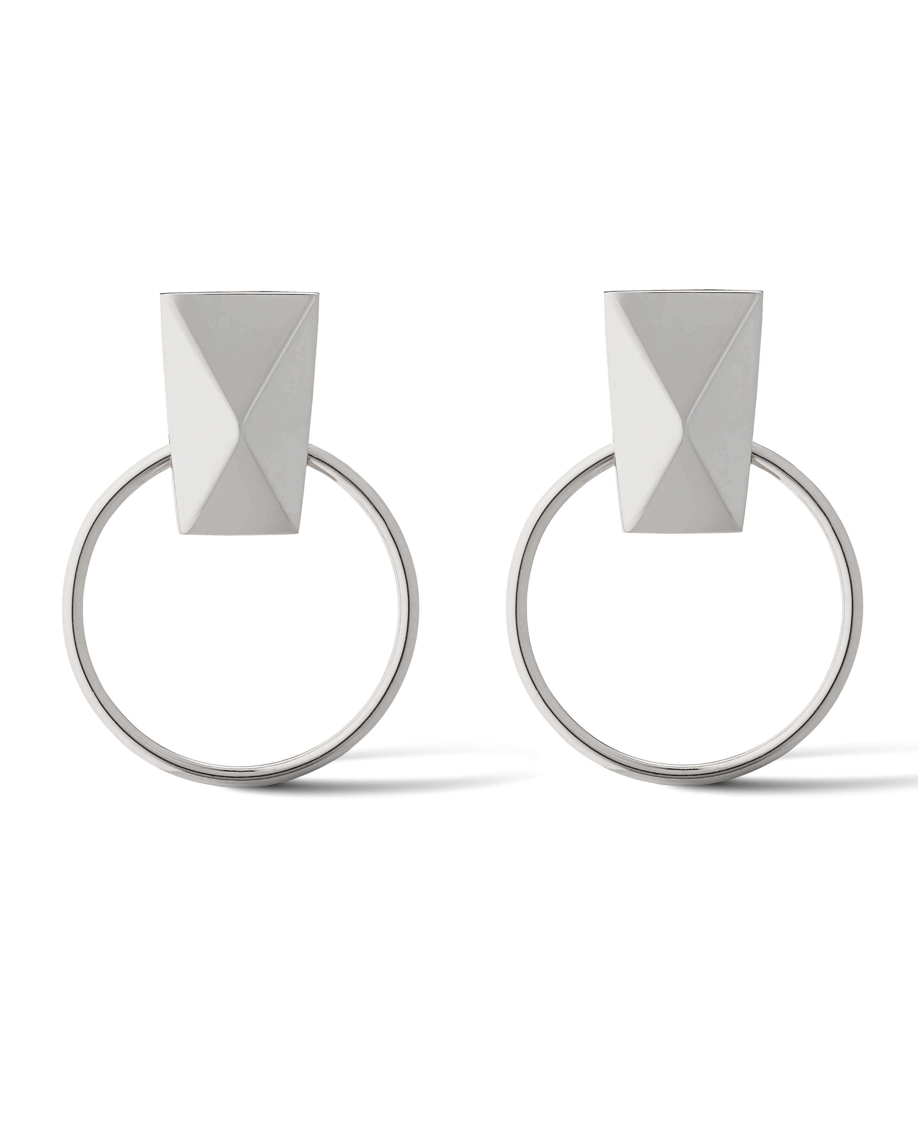 Architectural Hoop Earrings - Silver Saint Owen