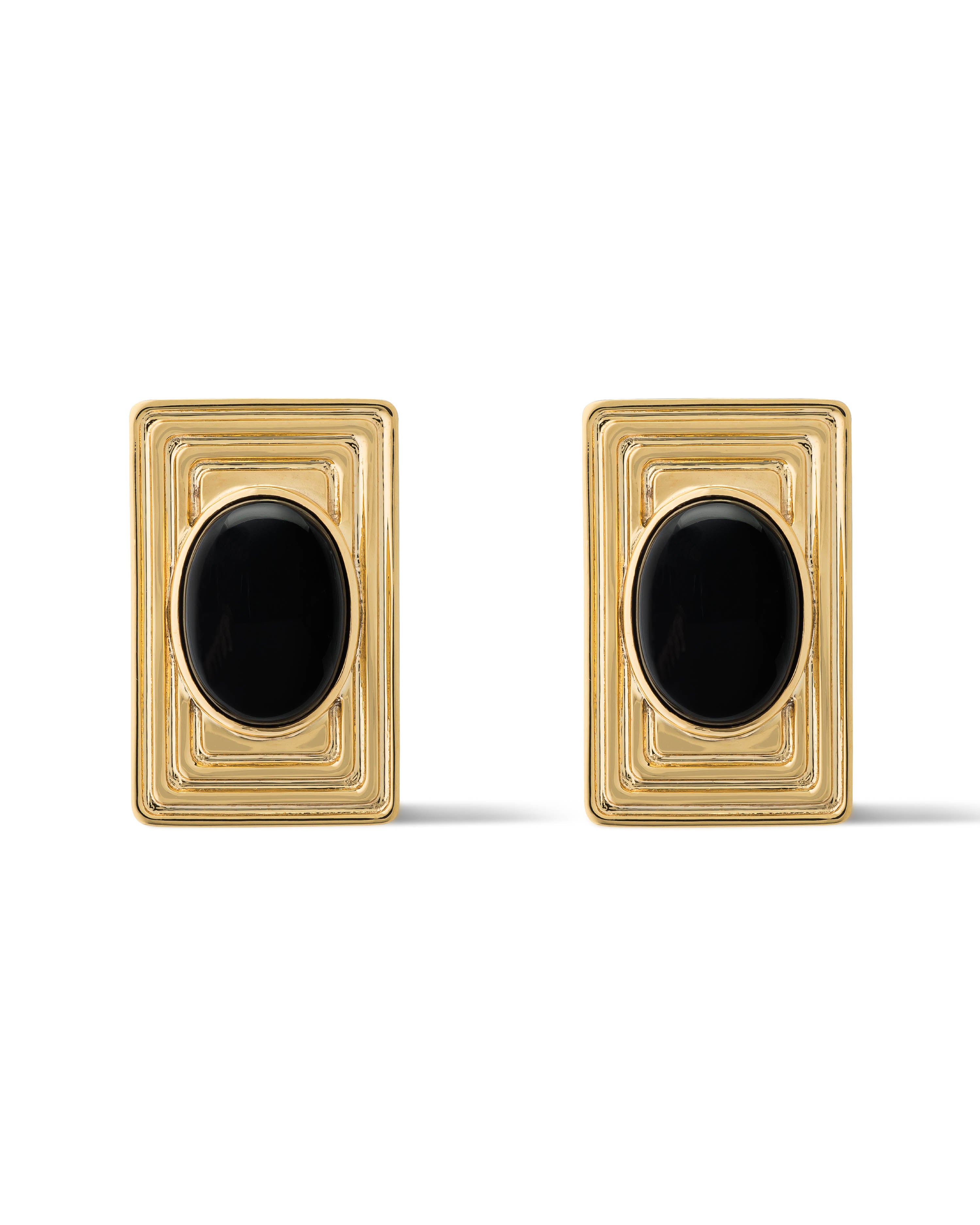 Geometric Onyx Statement Earrings Saint Owen