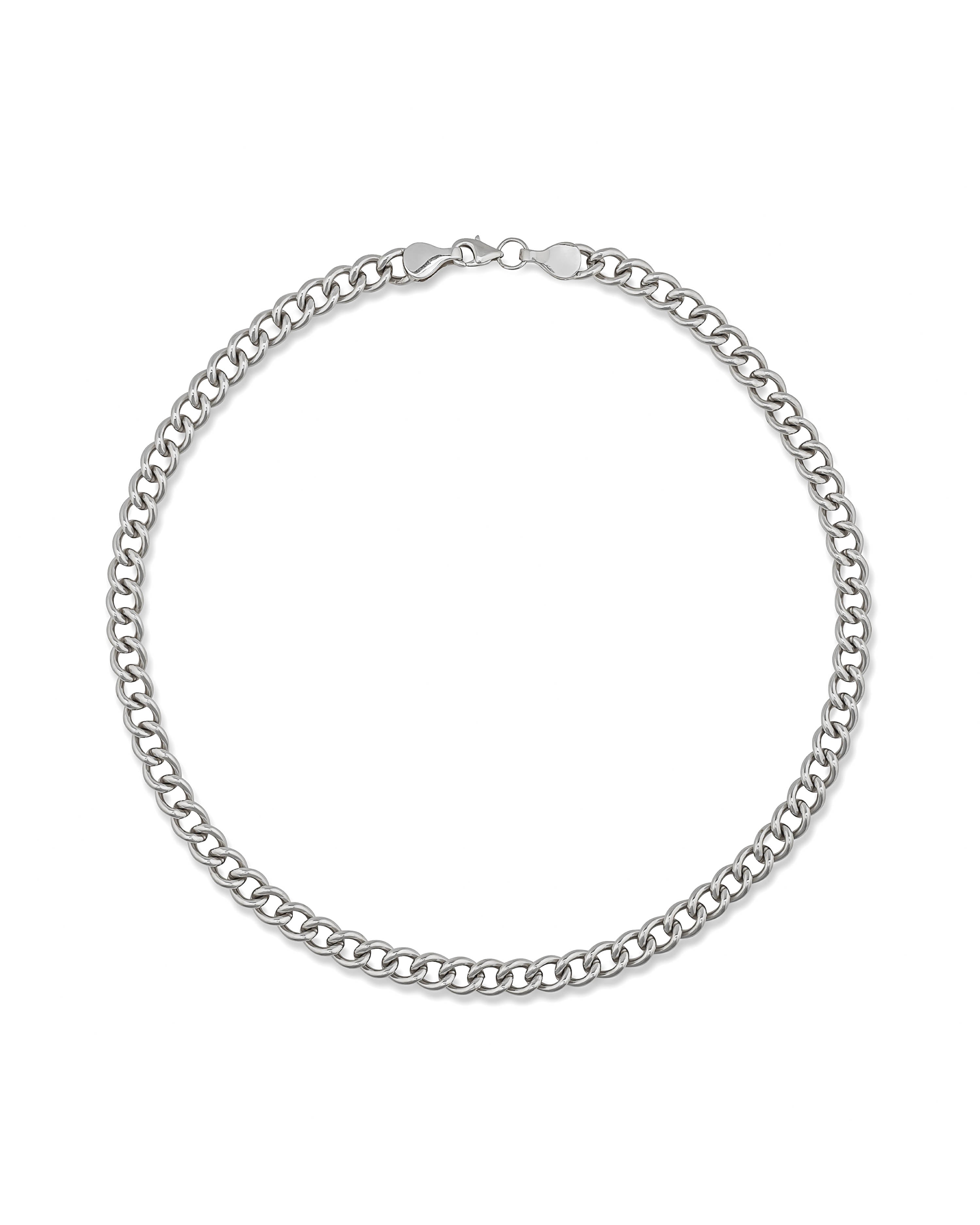 Classic Curb Chain Necklace - Silver Saint Owen