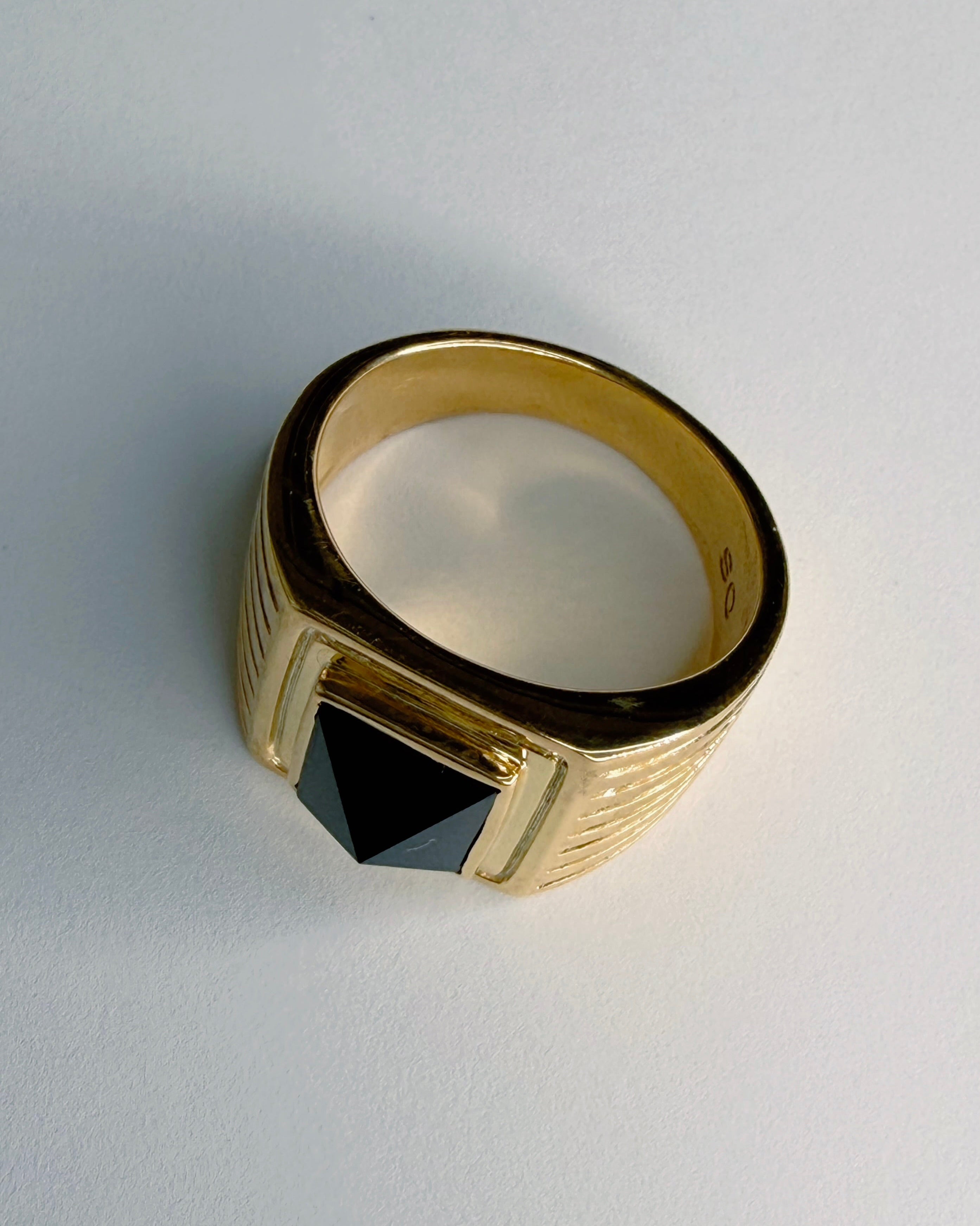 Sculptural Onyx Signet Ring Saint Owen