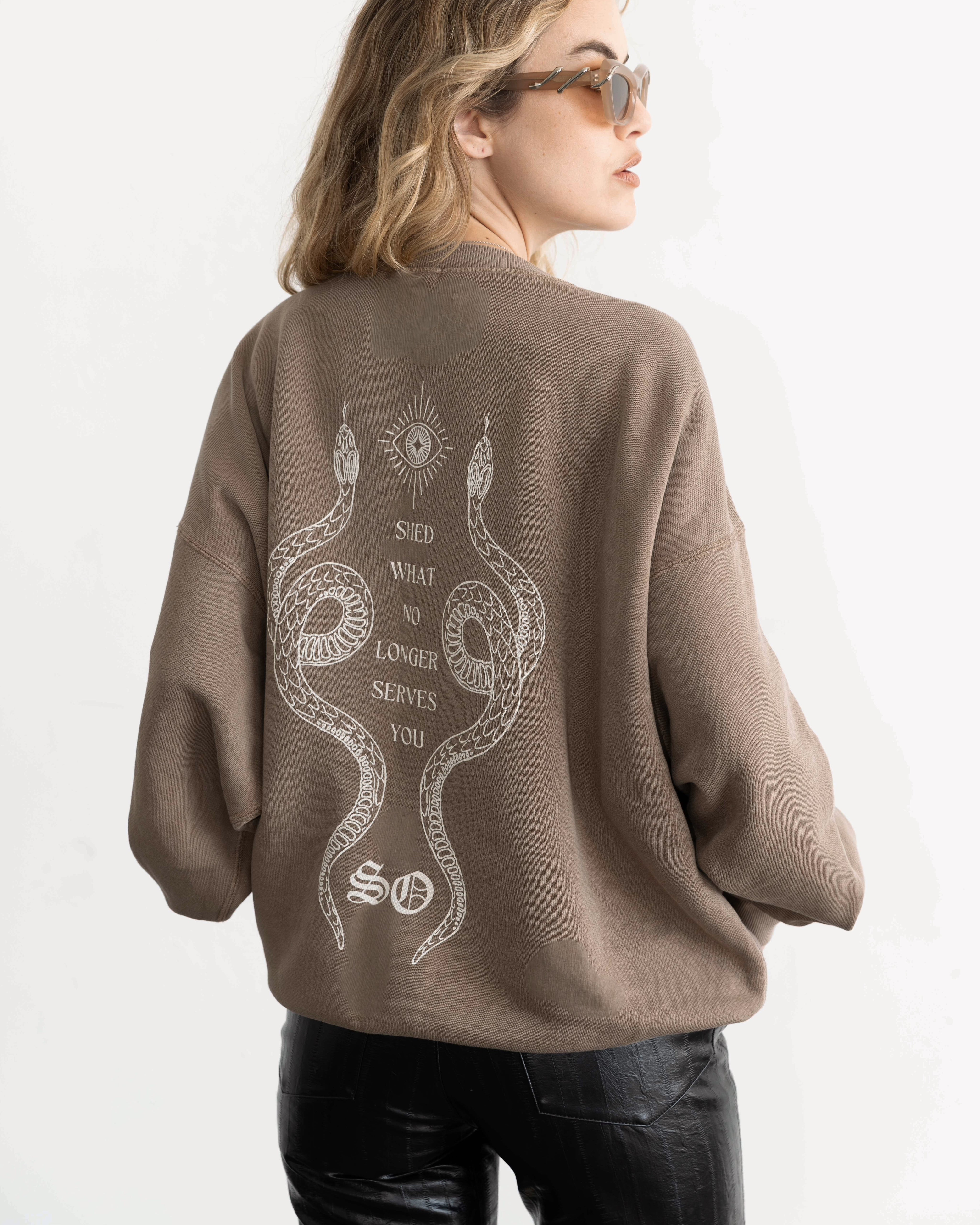 SNAKE CREWNECK SWEATSHIRT | TAUPE Saint Owen