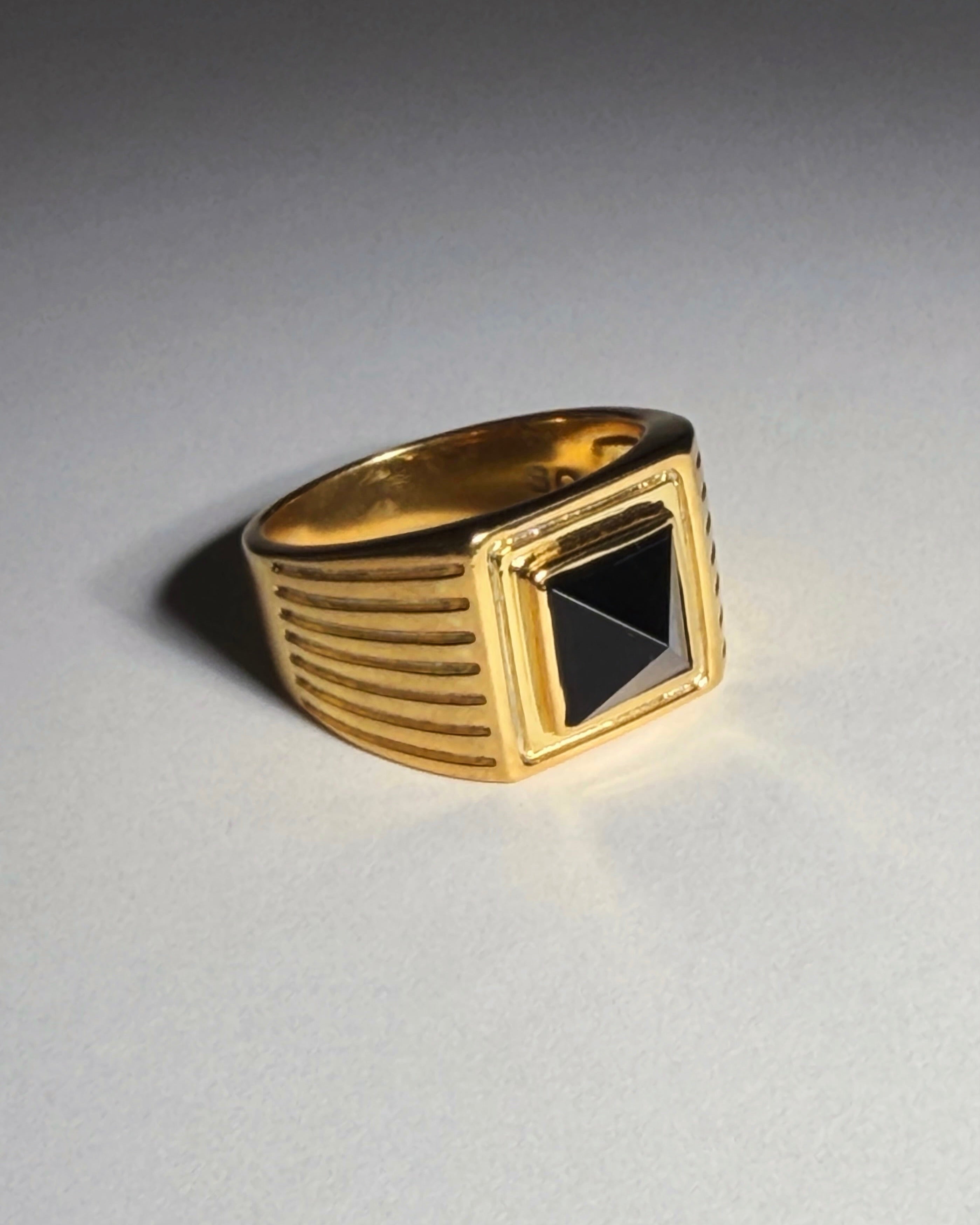 Sculptural Onyx Signet Ring Saint Owen