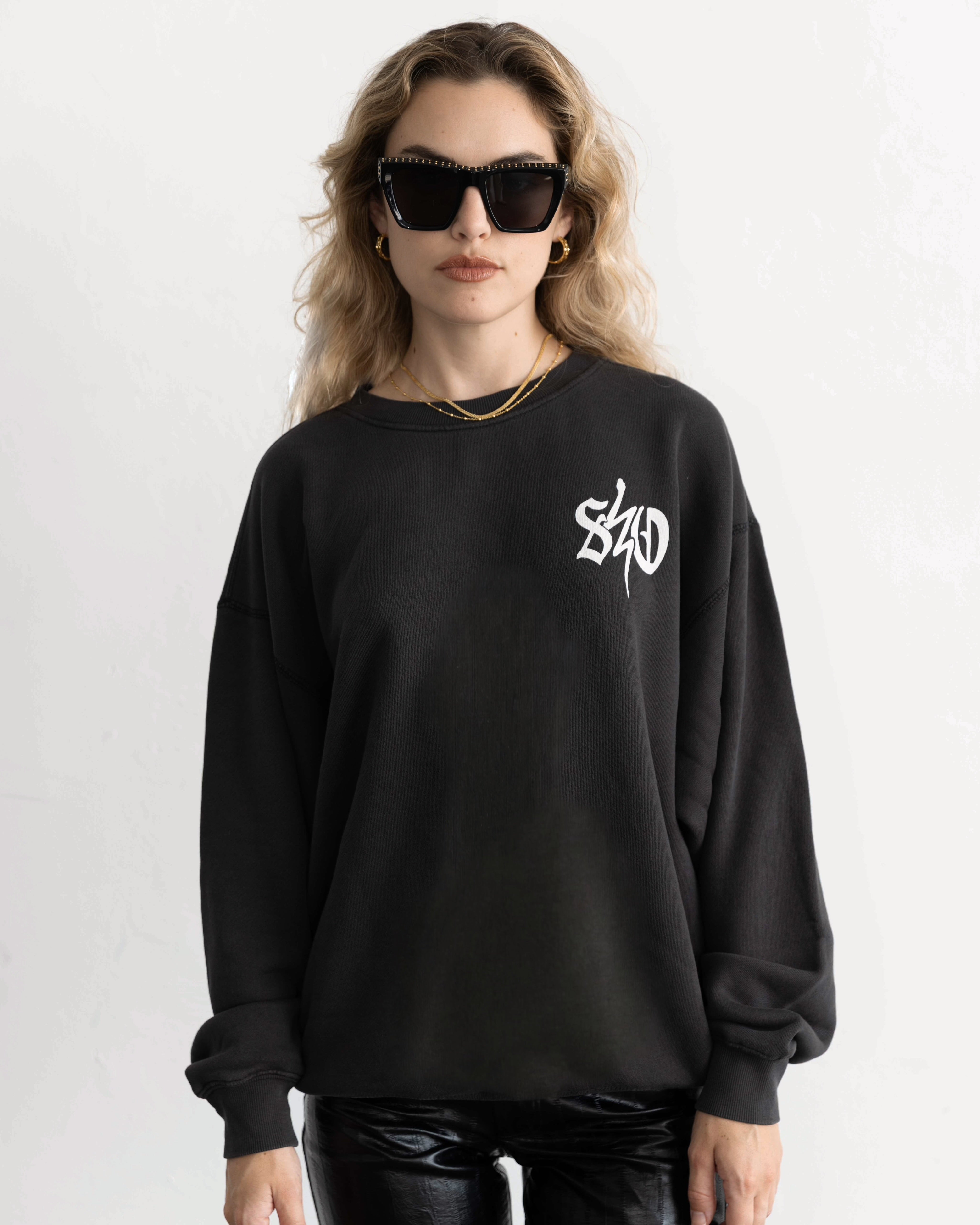 SNAKE CREWNECK SWEATSHIRT | vintage black Saint Owen