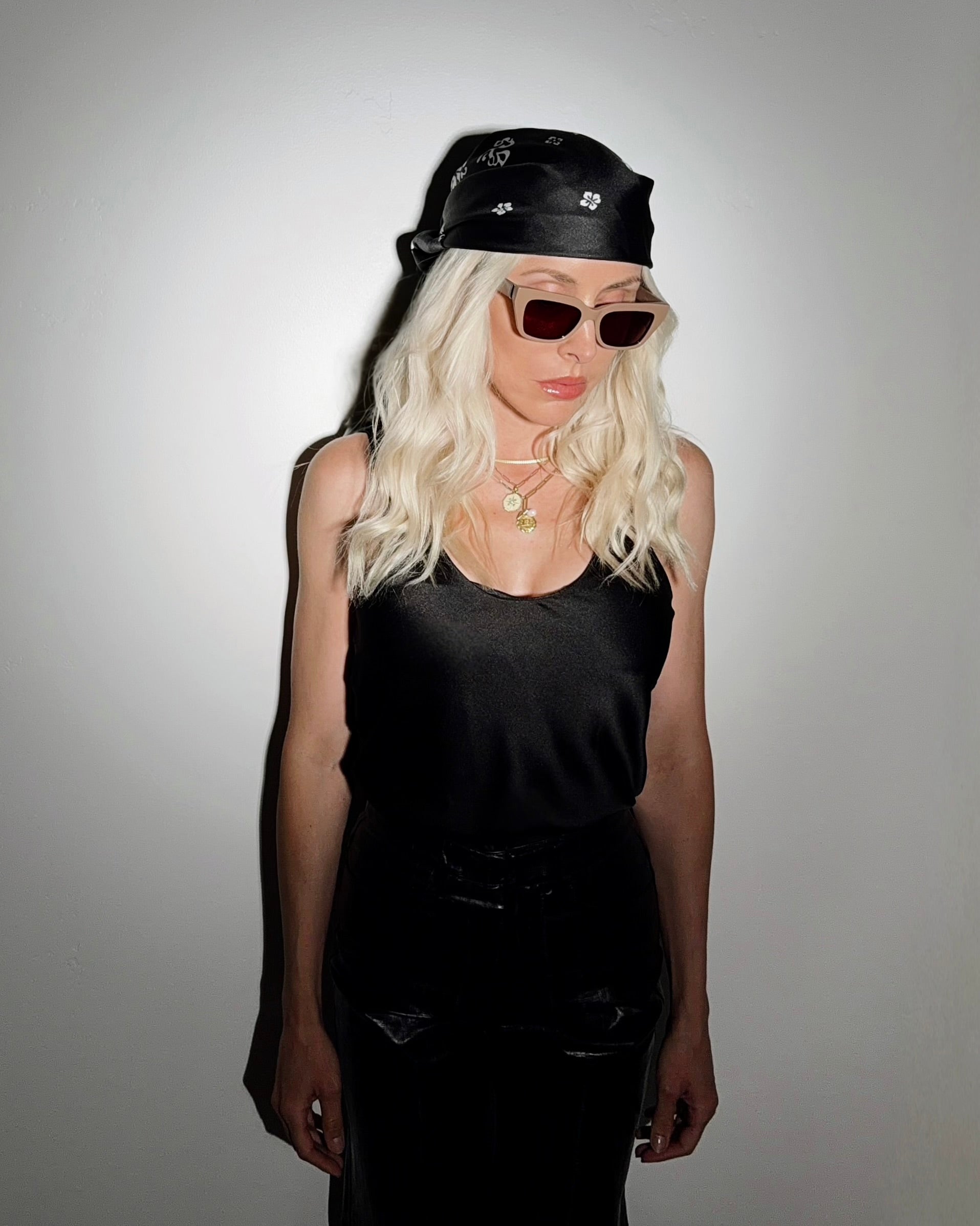 BANDANA SILK SCARF | black Saint Owen