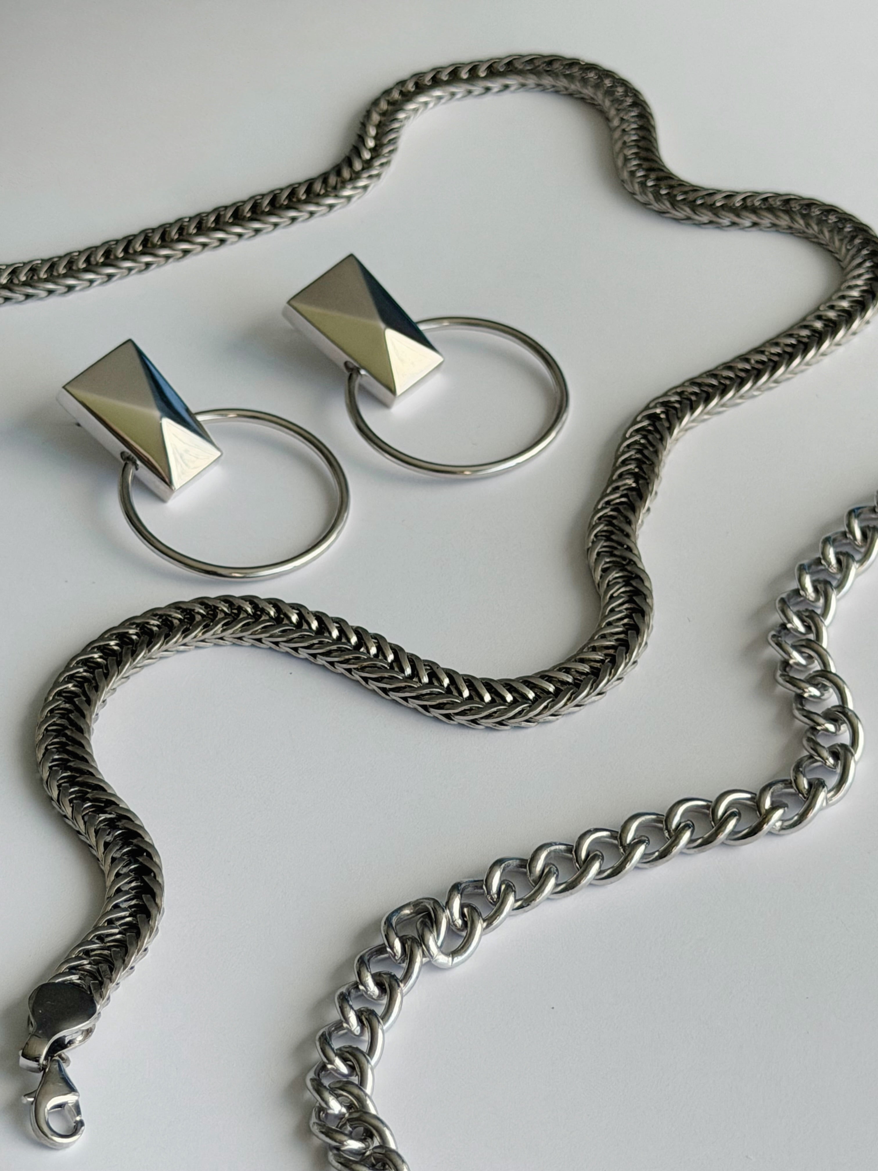 Classic Curb Chain Necklace - Silver Saint Owen