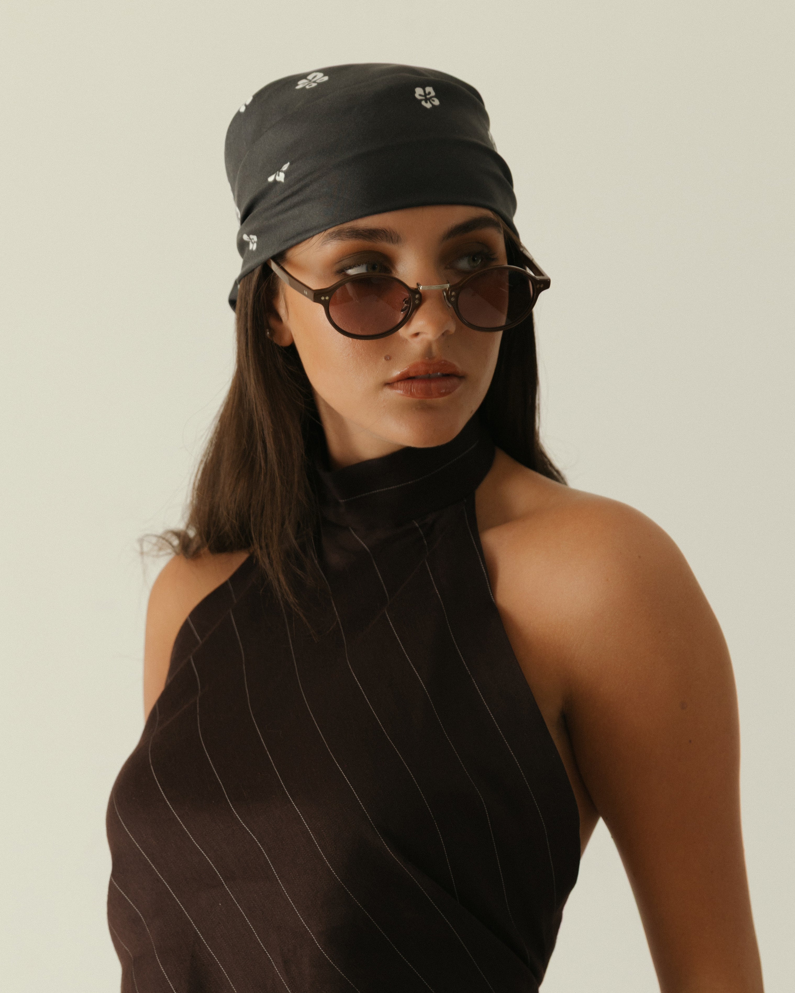 BANDANA SILK SCARF | black Saint Owen