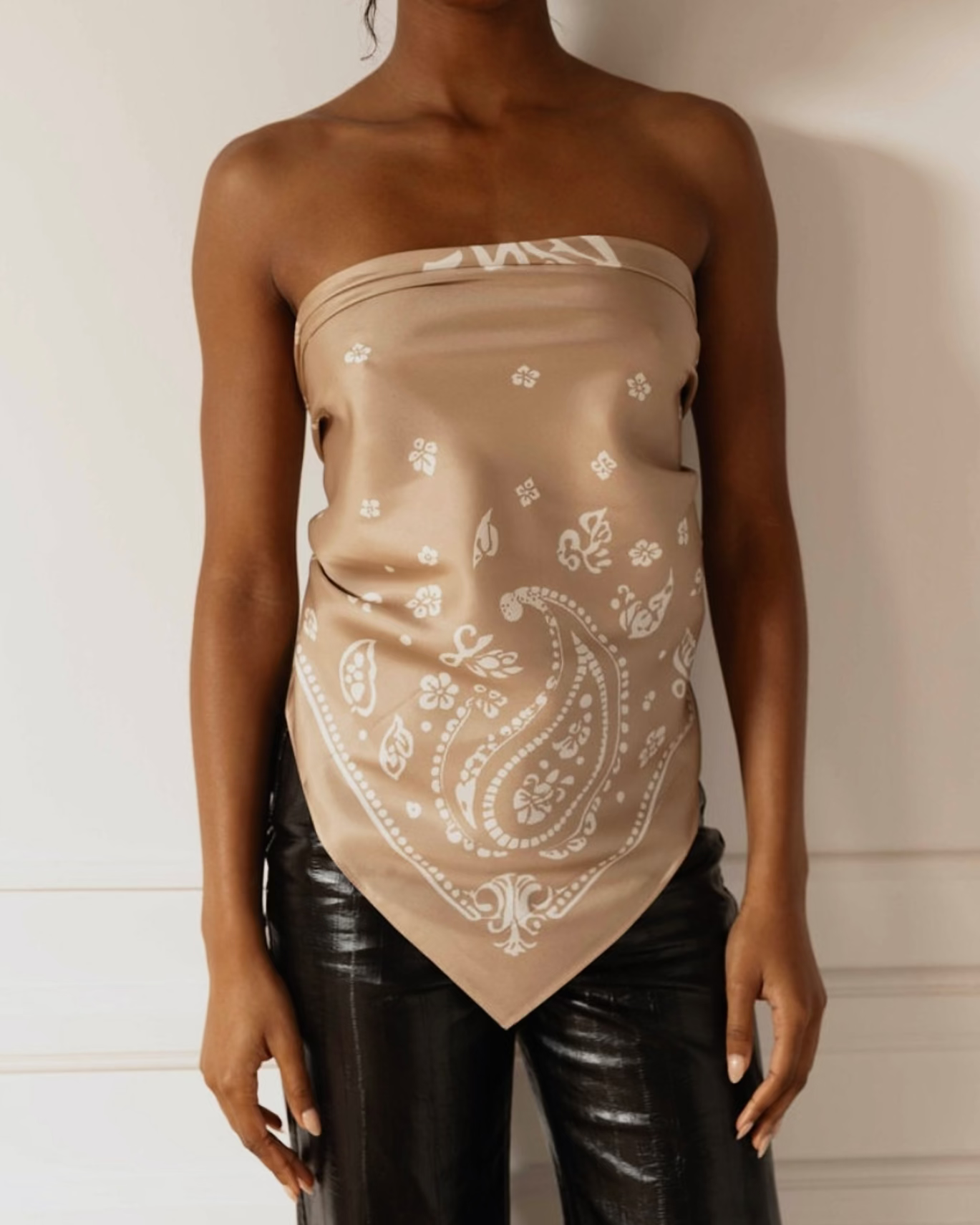 BANDANA SILK SCARF | champagne taupe Saint Owen