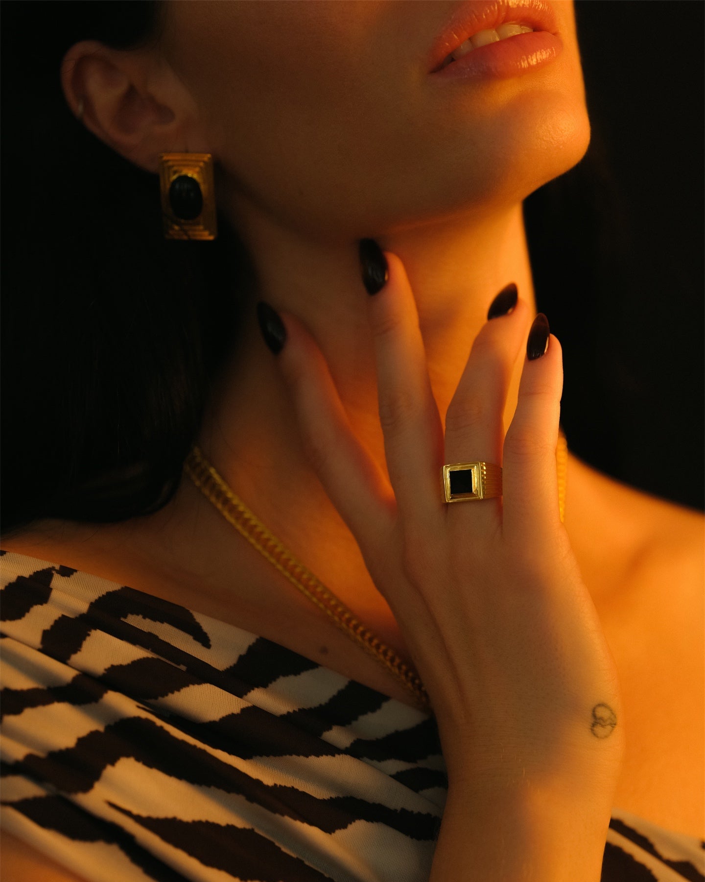 Sculptural Onyx Signet Ring Saint Owen