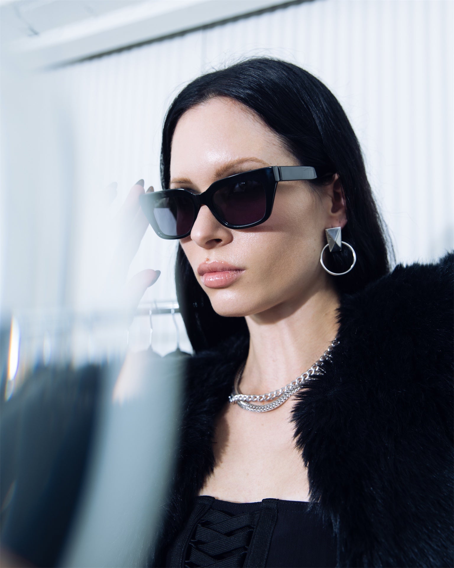 Architectural Hoop Earrings - Silver Saint Owen