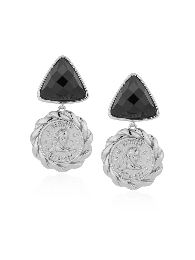 AGATE EIRENE COIN EARRINGS