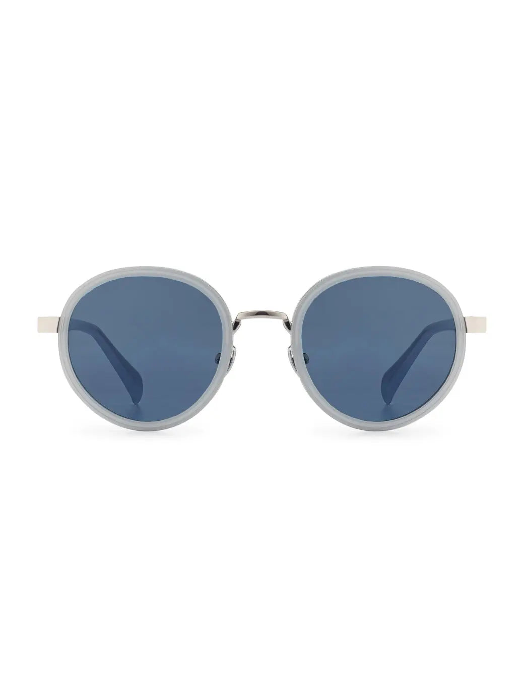 RIVER Blue & Silver | Round Sunglasses | Unisex Eyewear – Saint Owen
